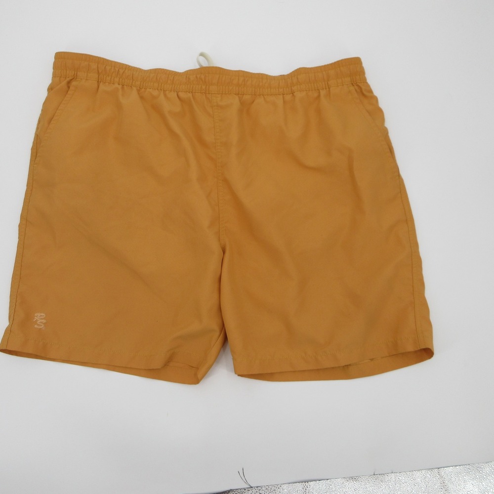 Reyn Spooner Mens Swim Trunk XL Mustard Yellow Mesh Lined Board Shorts 6" Inseam